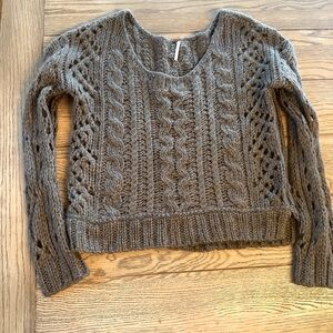 Free People Gray Wool Blend Sweater Size S